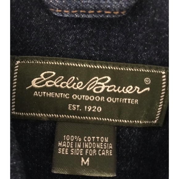 Eddie Bauer Dark Denim Jean Jacket, Authentic Outdoor Outfitter EST 1920 Size M - Picture 5 of 6